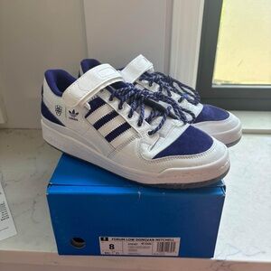 Adidas Mens/Womens Forum Low Donovan Mitchell Sneakers - White and Purple